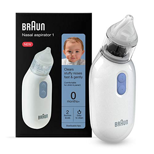 Aspirador nasal Braun 1, BNA100EU, Elimine la congestión nasal de forma rápida y suave. Aspirador nasal eléctrico para todas las edades a partir de 0 años.