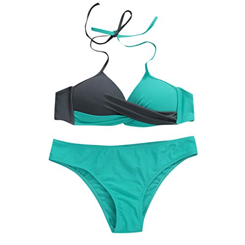 Auifor Conjunto de Bikini con Sujetador Push-up Acolchado para Mujer Traje de baño Traje de baño Traje de baño Ropa de Playa（MintGreen/XX-Large）