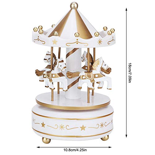 AUNMAS Merry-Go-Round Music Box Carrusel Caja Musical para Navidad Boda Regalo de Cumpleaños Tienda de Exhibición Artesanía Decoración del Hogar (3#)