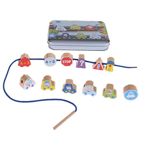 B Blesiya Juguete de Cuentas de Rosca Madera Multicolor con Estuche de Almacenamiento Juego Creativo para Bebés de Primera Infancia - Estilo 2