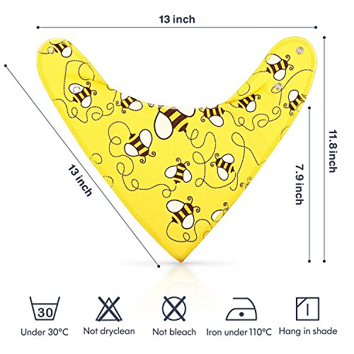 Baberos Bebe Baberos Bandanas LENBEST, Baberos Bandana, Bebé Babero Bandana - 8pcs, para recién Nacidos Bebé y Niños, 100% Algodón Orgánico