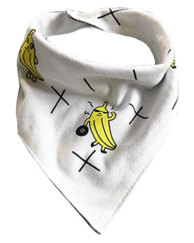 Baberos Bebé Bandanas Bufanda Drool Niña Niño Babero Patrón de Plátano Absorbente Suaves Para Sialorrea y Dentición Baberos Blanco M