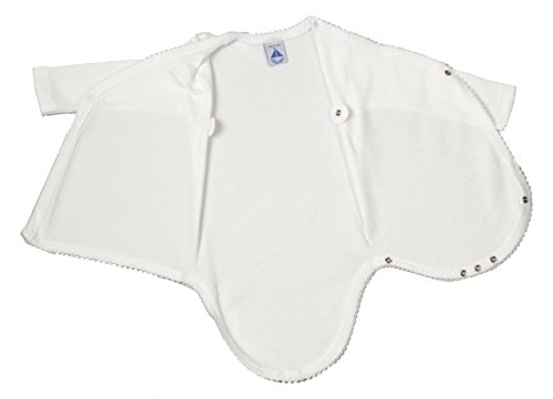 BABIDU Body Cruzado Basico Interlock, Blanco (Blanco 01), 68 (Tamaño del Fabricante: 6 Meses) Unisex bebé