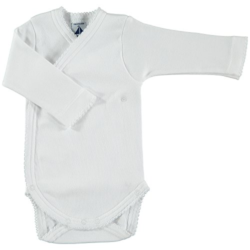 BABIDU Body Cruzado Basico Interlock, Blanco (Blanco 01), 68 (Tamaño del Fabricante: 6 Meses) Unisex bebé