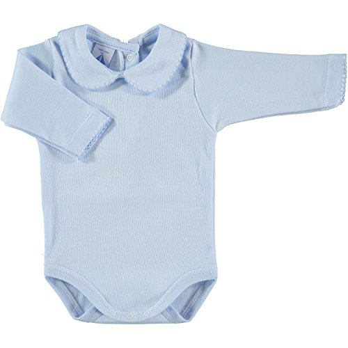 BABIDU Body Cuello Algodon, Celeste, 1 Mes Bebe-Unisex