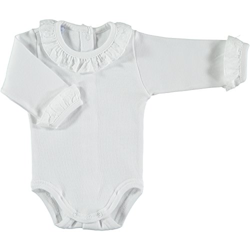 BABIDU Body Cuello Batista, Blanco, 3 Meses Bebe-Unisex