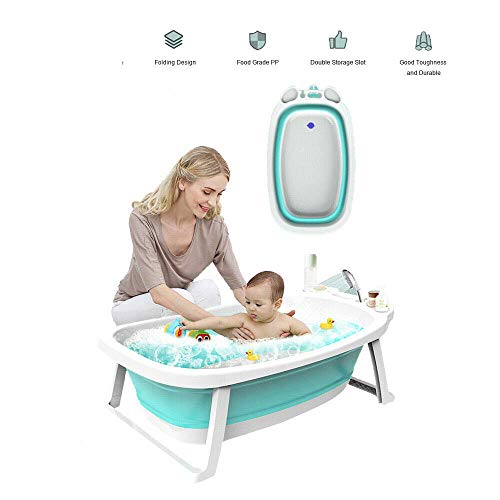 Babify Lagoon Bañera Plegable de Bebe con Cojín. Plegado ultra compacto - Cojin Reductor Incluido.