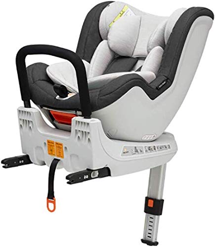 Babify Protect-Fix Silla de Coche Isofix Giratoria 360º - Grupo 0+ 1 (0-18 kg) - Color Soft Grey