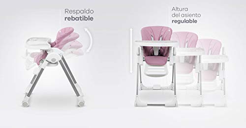 Babify Trona de bebé Evolutiva Comfort Plus. Reclinable, Ajustable con Plegado Compacto. Doble bandeja. Cojín ultrasoft