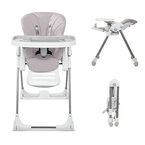 Babify Trona de bebé Evolutiva Comfort Plus. Reclinable, Ajustable con Plegado Compacto. Doble bandeja. Cojín ultrasoft