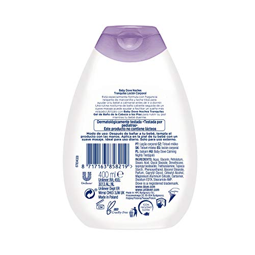 Baby Dove - Loción para bebés Noche Tranquilas, 400ml