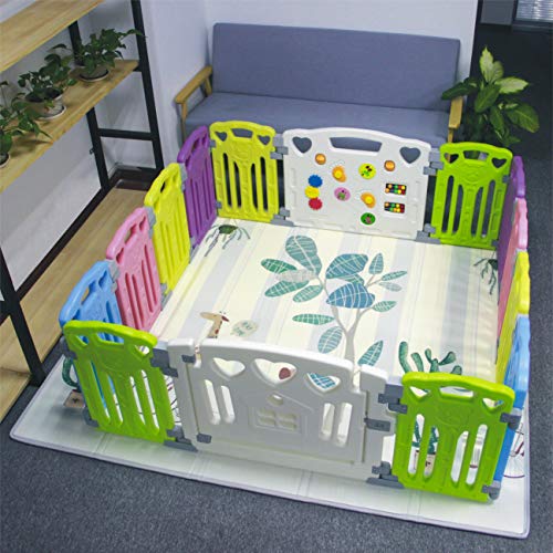 Baby Playpen - Centro de actividades para niños, juego de seguridad en el patio, interior y exterior, con 14 paneles, bolígrafo (classic 14 panel)