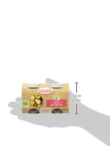 Babybio Delicia Frutas - Paquete de 2 x 130 gr - Total: 260 gr