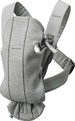 BABYBJÖRN Mochila Porta Bebé Mini, 3D Jersey, Gris Claro