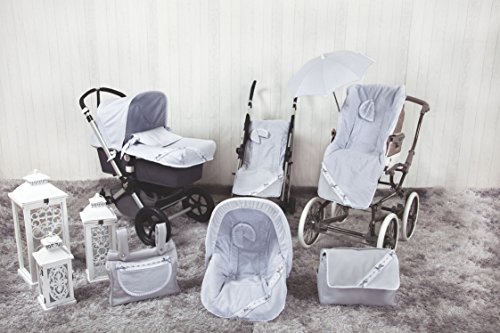 Babyline Bombón - Colchoneta ligera para silla de paseo, color gris