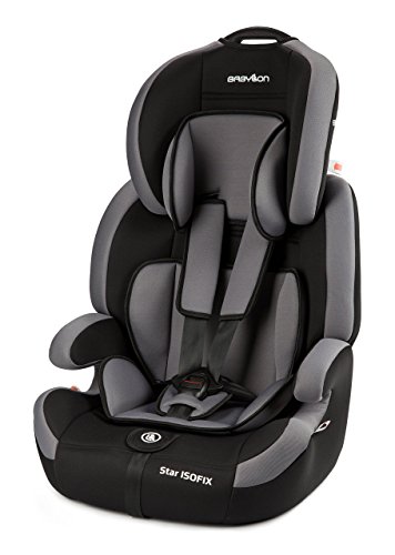 Babylon Star ISOFIX KRES2086 Silla de Coche para Niños 9-36 kg Grupo 1-2-3, Fabricada en Europa, Color Gris