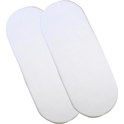 BabyPrem Bebé 2 Sábanas Bajeras de Algodón Moisés Cuna Capazo 76 x 28 cm 2 BLANCO