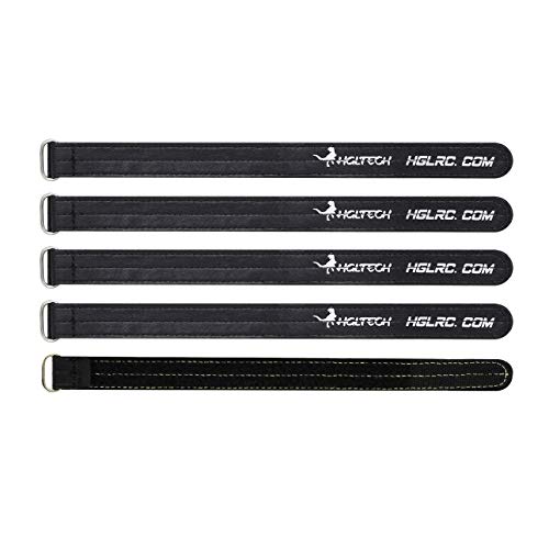 Ballylelly 5Pcs 20 * 250mm Correa de Silicona Antideslizante Hebilla de plástico de Metal Conjunto de Correa de batería para RC Racing Drone Lipo Batería