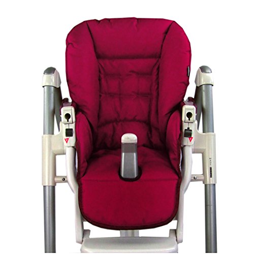 BambiniWelt Cojín de asiento, funda de repuesto para trona Peg Perego Prima Pappa Diner, 9 colores rojo cereza