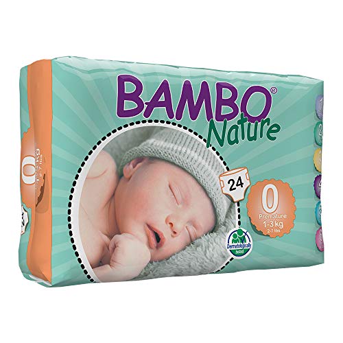 Bambo Nature prematuro Eco Pañales, tamaño 0, 24 piezas