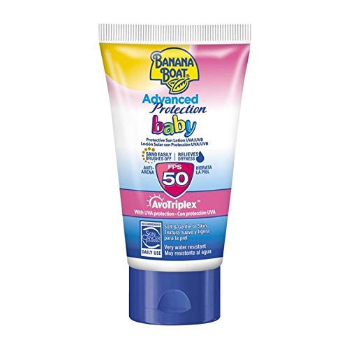 Banana Boat BABY Advanced Protection MINI - Crema Solar Protectora Anti-Arena para Bebés con Protección Alta SPF 50, MINI Loción 60 ml