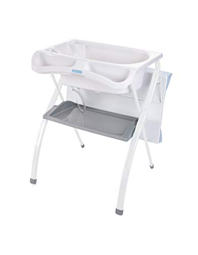 Bañera alta Spalsh ZY Baby - compacta con cambiador, baño para bebes, asiento anatómico - Zippy (Azul Claro) - Nuevo Modelo!