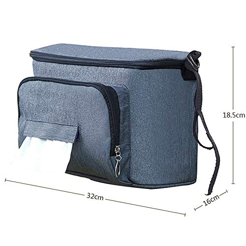 BangShou Bolsos Carro Bebé Bolsas Paseo Organizador Gran Capacidad Oxford Bolsas Organizador Carro Silla Paseo (Gris)