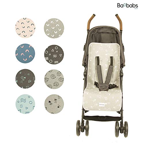 BAOBABS BCN Colchoneta Universal Para Carrito o Silla de Paseo - Funda Acolchada Transpirable y Ligera Para Asiento de Carro o Cochecito | Maxima Calidad | Hecha En España