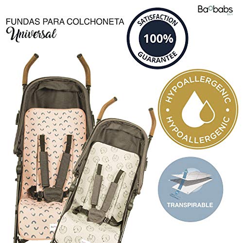 BAOBABS BCN Colchoneta Universal Para Carrito o Silla de Paseo - Funda Acolchada Transpirable y Ligera Para Asiento de Carro o Cochecito | Maxima Calidad | Hecha En España