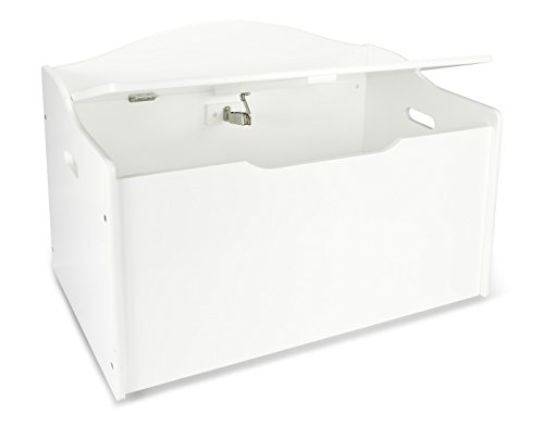 Baúl Para Juguetes XL Caja de Madera Almacenamiento Baúl Infantil Cuarto de Niños Equipamiento de Sala Jardín de Infantes Guardería Para Juguetes y Accesorios  Color Blanco