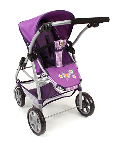 Bayer Chic 2000 637 28 - Combinado Puppenwagen Emoción 3-en-1 Todo en el Corrector, púrpura