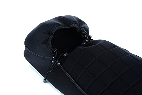 Be Cool 883 524 Footmuff  - Saco de Invierno para Silla de Paseo con Hamaca Francesa, Interior Polar, Color Negro, Cremallera Frontal