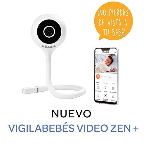 Beaba, escuela para bebé, video, vigilafono Zen Connect, cámara Full HD 1090p, Walkie Talkie, largo alcance, conexión móvil y Wifi, cunas, varilla flexible