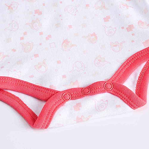 Bebé Body Pack de 3 - Mono Niños Mameluco Manga Larga para Niñas Pijama Trajes de Invierno Algodón Recién Nacido Pelele Ropa Elefante Rosado 0-3 Meses