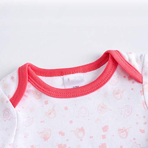 Bebé Body Pack de 3 - Mono Niños Mameluco Manga Larga para Niñas Pijama Trajes de Invierno Algodón Recién Nacido Pelele Ropa Elefante Rosado 0-3 Meses