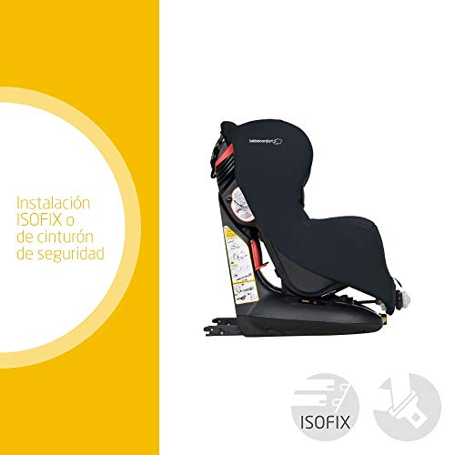 Bébé Confort ISÉOS ISOFIX 'Total Black' - Silla para el coche para niños, ISOFIX, desde los 9 meses hasta los 4 años, grupo 1, 9-18 kg, color negro