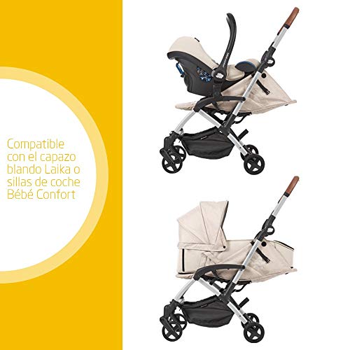 Bébé Confort Laika 1232332210 Cochecito super urbano, ultracompacto y ligero, homologado para viajar, desde 0 meses hasta 3,5 años, color Nomad sand [Modelo antiguo]