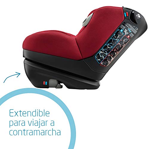 Bébé Confort Opal Silla de coche bebé, a contramarcha o sentido de la marcha, ajustable y reclinable, instalación con cinturón de seguridad, 0 meses - 4 años, 0-18kg, rojo (Robin Red)