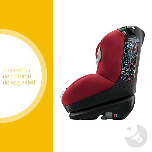 Bébé Confort Opal Silla de coche bebé, a contramarcha o sentido de la marcha, ajustable y reclinable, instalación con cinturón de seguridad, 0 meses - 4 años, 0-18kg, rojo (Robin Red)