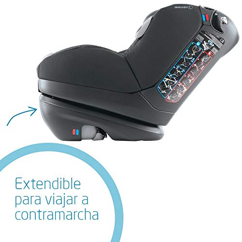 Bébé Confort OPAL, Silla de coche bebé, R44/04, a contramarcha o sentido de la marcha, ajustable y reclinable, instalación con cinturón de seguridad, 0 meses - 4 años, 0-18kg, Triangle Black (negro)