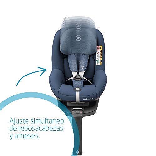 Bébé Confort PEARL SMART i-Size 'Nomad Blue' - Silla de coche para niñoscompatible con la base FamilyFix One, a contramarcha y en sentido de la marcha, 6 meses-4 años, 9-18 kg, 67-105 cm, azul