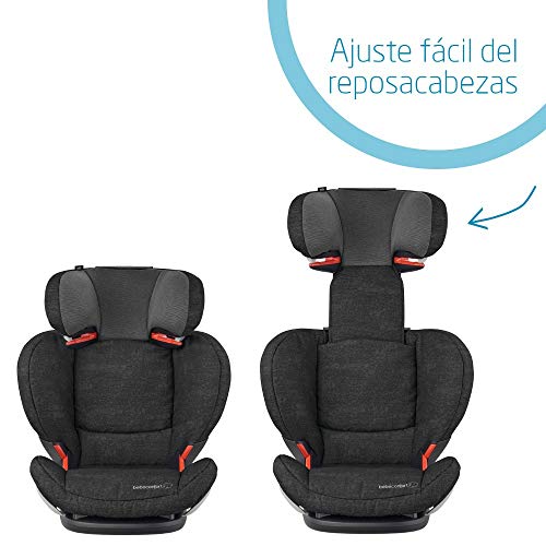 Bébé Confort RODIFIX AirProtect, Silla de auto para niño con ISOFIX, R44/04, reclinable, segura y ligera, desde los 3.5 hasta los 12 años, 15-36 kg, gr. 2/3, Nomad Black (negro)