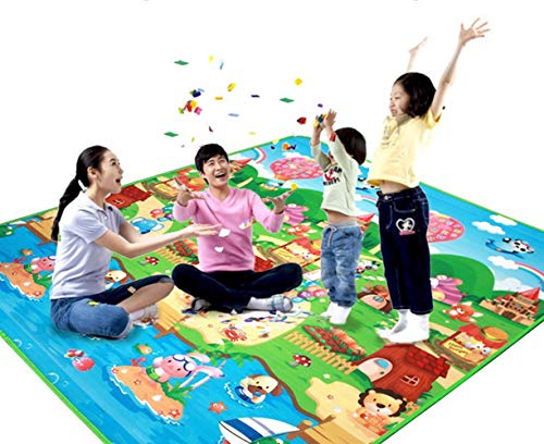 Bebé Crawl Mat Niños Alfombra de juego Alfombra de juego Alfombra de niños rompecabezas Alfombra de rastreo de gatito Niño guardería de mat Colchoneta de picnic (Oceano, 180 x 200 cm)