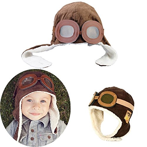 Bébé Garçons Fille Hiver Chaud Cap Chapeau Bonnet Aviateur Pilote avec Crochet Earflap