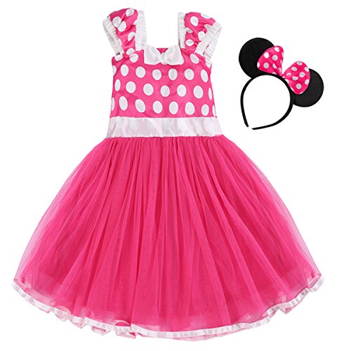 Bebé Niña Vestido de Fiesta Princesa Disfraces Tutú Ballet Lunares Fantasía Vestid Carnaval Bautizo Cumpleaños Baile para Infantiles Recién Nacido Disfraces de Princesa con Diadema 4 Años