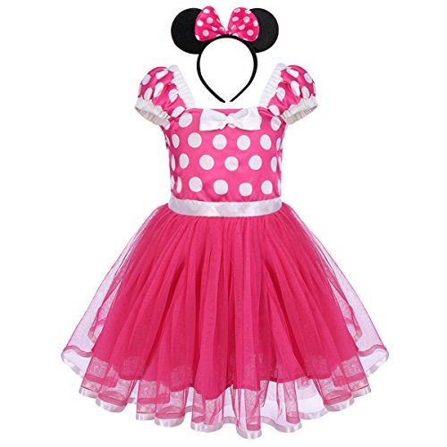 Bebé Niña Vestido de Fiesta Princesa Disfraces Tutú Ballet Lunares Fantasía Vestid Carnaval Bautizo Cumpleaños Baile para Infantiles Recién Nacido Disfraces de Princesa con Diadema 4 Años