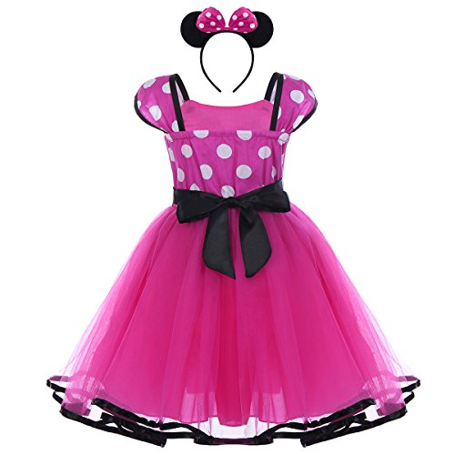 Bebé Niña Vestido de Fiesta Princesa Disfraces Tutú Ballet Lunares Fantasía Vestid Carnaval Bautizo Cumpleaños Baile para Infantiles Recién Nacido Disfraces de Princesa con Diadema 4 Años