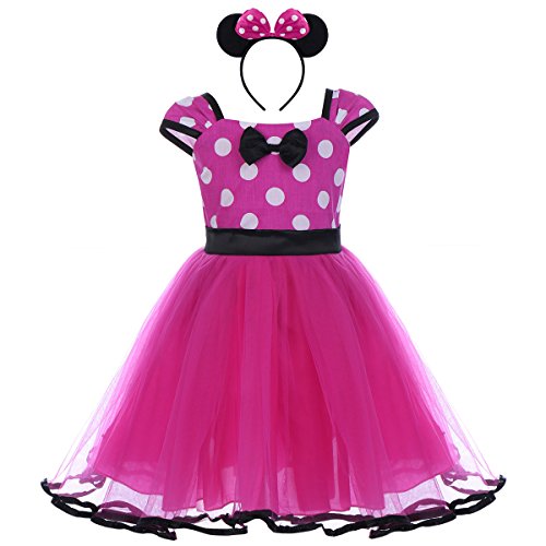 Bebé Niña Vestido de Fiesta Princesa Disfraces Tutú Ballet Lunares Fantasía Vestid Carnaval Bautizo Cumpleaños Baile para Infantiles Recién Nacido Disfraces de Princesa con Diadema 4 Años