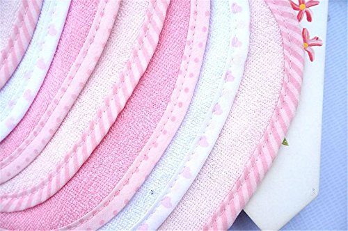 Bebé Niños Niñas Doble Capa Algodón Bandana Drool Suave Absorbente baberos (7 piezas) (pink)