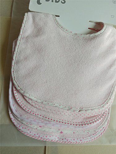 Bebé Niños Niñas Doble Capa Algodón Bandana Drool Suave Absorbente baberos (7 piezas) (pink)